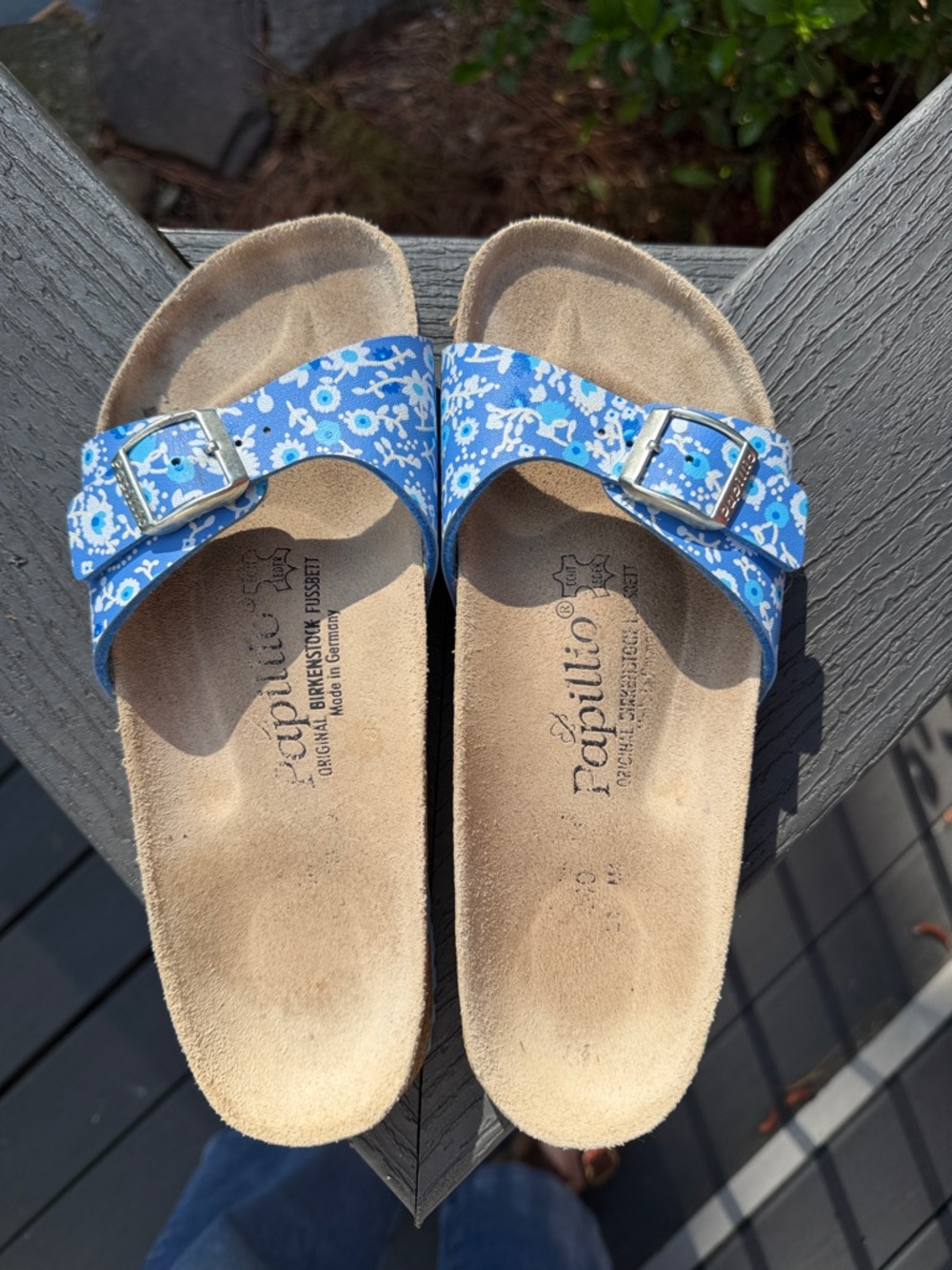 Papillio Blue Floral Single-Band Sandals - Picture 1 of 6